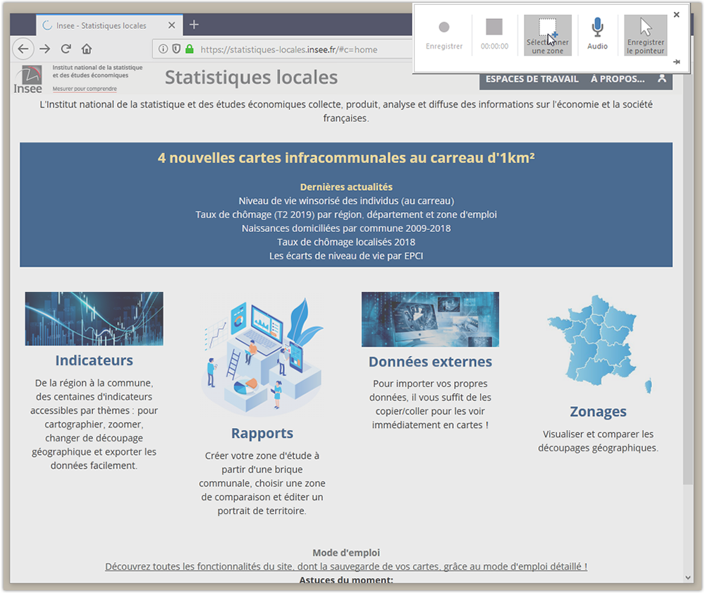 Sélection de zone